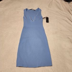 Sexy Bodycon Rib Baby Blue dress
